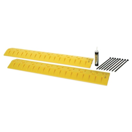 Electriduct Speed Bump Cable Protector, Polyethylene, 2 in Height, 9 ft Length, Yellow SB-EG-EM-1793-YL